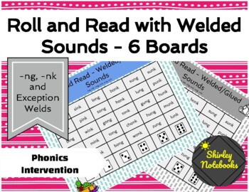 Preview of Roll and Read - Welded/Glued Sounds | Phonics Game - 6 Boards
