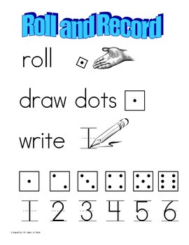 Preview of Roll and Record Game - Dice, Number Writing, Graphing