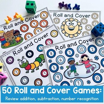 Roll and Spin Math Games for Addition, Subtraction, and Number Recognition