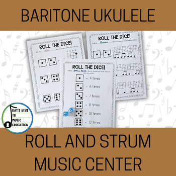 Preview of Roll and Strum for Baritone Ukulele - Fun Music Center Game