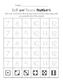 Roll and Trace Numbers 1-120 (Counting & Number Writing Pages) | TpT