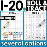 Number Trace Worksheets 1-20 Roll and Trace