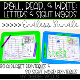 Roll and Write Editable Worksheets for Letters and Sight W