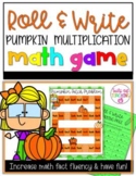 Roll and Write Multiplication Math Game- Pumpkin Themed