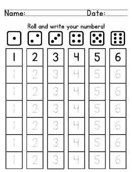 Preview of Roll and Write Numbers!