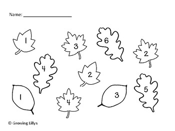 Roll and Write Numbers 1-6 Leaves by Growing Lillys | TPT