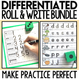 Roll and Write Numbers and Lowercase Letter Formation Game
