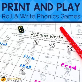 Roll and Write Phonics Game for Beginning Readers and Spellers | Word ...