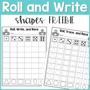 Preview of Roll and Write Shapes FREEBIE for Pre-K, TK, and Kindergarten