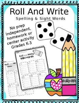 Preview of Roll and Write Sight Words/ Spelling/ Blank