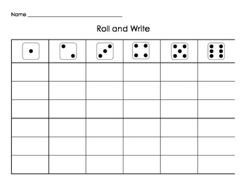 Roll And Write Template Freebie By Special Education Chick Tpt