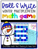 Roll and Write Winter Multiplication Math Game