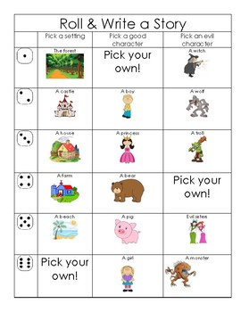 Roll And Write Stories Worksheets Teaching Resources Tpt