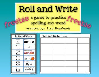 Preview of Roll and Write a game to practice spelling FREEBIE