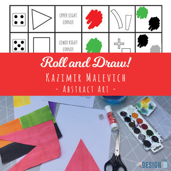 Preview of Roll and draw! Abstract Geometric Modern Art - Collage inspired by Malevich