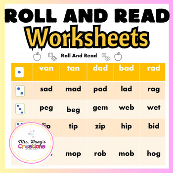 Roll and Read Worksheets by Mrs Haag's Creations | TPT