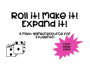 Preview of Roll it! Make it! Expand it!
