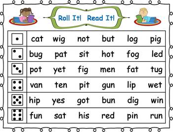 list r vowels controlled word Klever by Words CVC Roll It! it! Read Fluency Practice