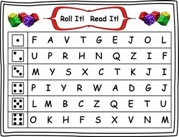 Preview of Roll it! Read It! Letters and Sounds DIBELS practice