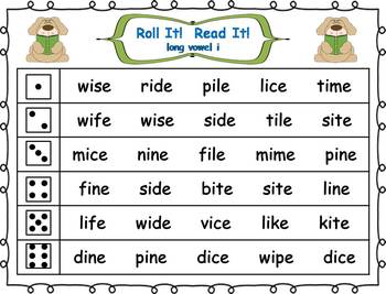 roll it read it long vowel cvce words fluency practice by klever kiddos