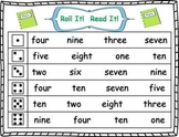 Roll it! Read It! Number Words 1-10 Fluency Practice
