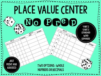 Preview of Place Value Center - Standard, Word, & Expanded Form - Whole Numbers & Decimals