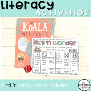 Preview of Literacy Activity | roll 'n wonder pack | 5 printable centers | K-3