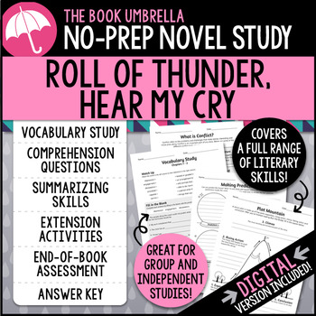 Preview of Roll of Thunder Hear My Cry Novel Study { Print & Digital }