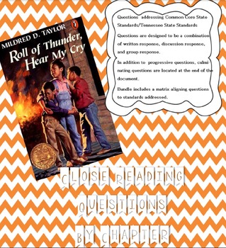 Preview of Roll of Thunder, Hear My Cry Text Dependent Questions; Common Core Aligned