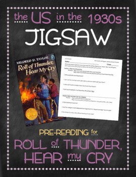 Preview of Roll of Thunder, Hear my Cry pre-reading: the US in the 1930s jigsaw