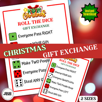 Printable Christmas Gift Exchange Dice Game Christmas Candy Dice Game  Christmas Party Game Present Swap Secret Santa Dice Game - Etsy