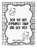 Roll the Dice Frequency Table and Dot Plot