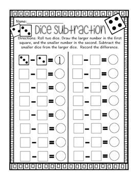 Roll the Dice Mental Math Worksheets by The Polka Dot Pencil | TpT