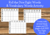 Roll the Dice Sight Words and Vocabulary Words Activity/Ga