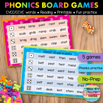 CVC WORD & CVCC CCVC WORDS CARD GAME - Crash Decodable Words Games