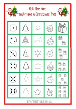 Preview of Roll the dice and make a Christmas Tree