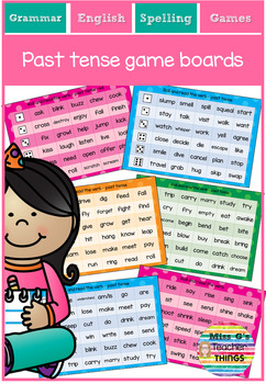 Preview of Roll the dice past tense game boards - Grammar, literacy, English, ESL EFL