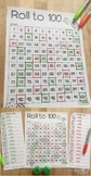 Roll to 100 Math Center for Kindergarten, First Grade, and