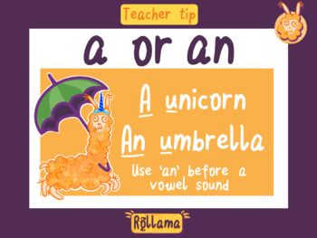 Preview of 110 FREE Rollama Teacher Tip Posters · Grammar · Punctuation · Spelling