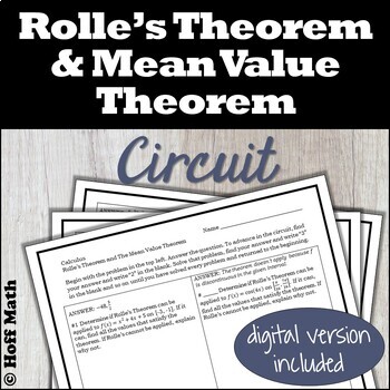 Preview of Rolle's Theorem and the Mean Value Theorem CIRCUIT | DIGITAL and PRINT