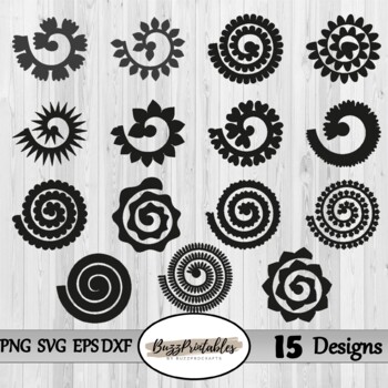 12 Free Rolled Flower SVG Templates