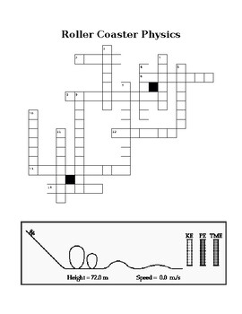 Roller Coaster Physics and History Crossword Answer key included