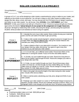 Roller Coaster Project Differentiated 2 5 8