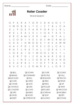 Roller Coaster by Marla Frazee Word Search