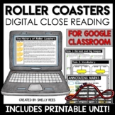 Roller Coasters DIGITAL Reading for Google Classroom
