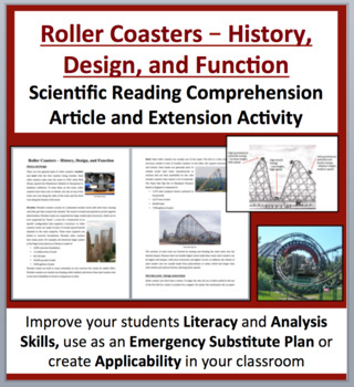 Preview of Roller Coasters - History, Design, and Function - Science Reading Article