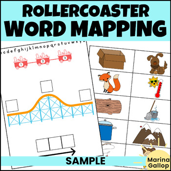 Preview of CVC Word Practice Center - Short O Words & CVC Picture Cards & Word Mapping Mats