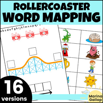 Preview of CVC Word Practice Center - Picture Cards & Elkonin Sound Boxes Word Mapping Mats