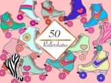 Rollerskate Clipart unlimited commercial use hand drawn