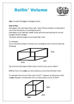 Preview of Rollin' Volume Game Maths Skills Practice